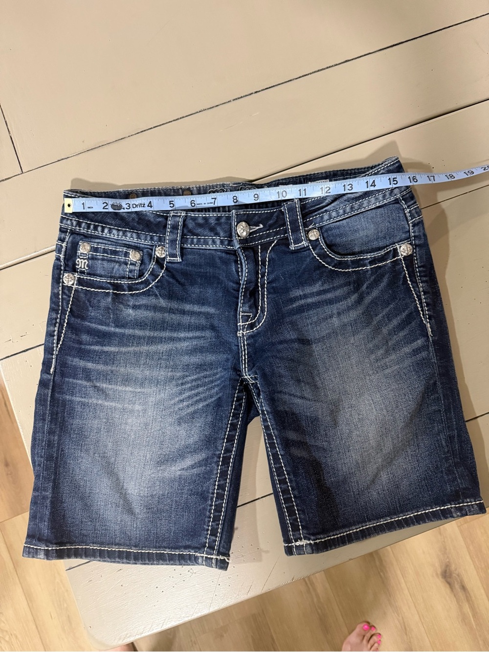 Miss Me Dark Indigo Jeans with White Contrast Stitching